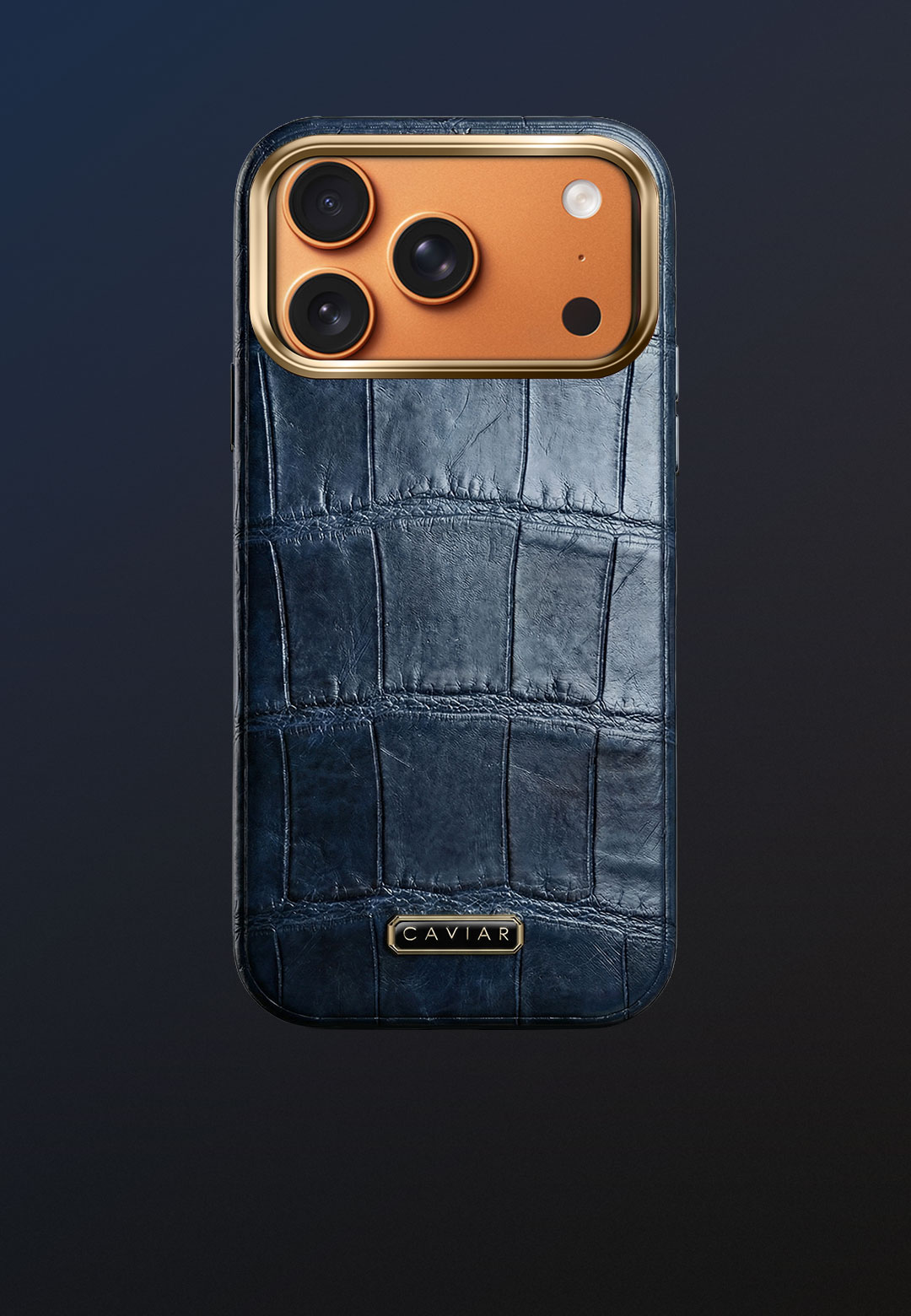 Case with an orange body Stellar Blue