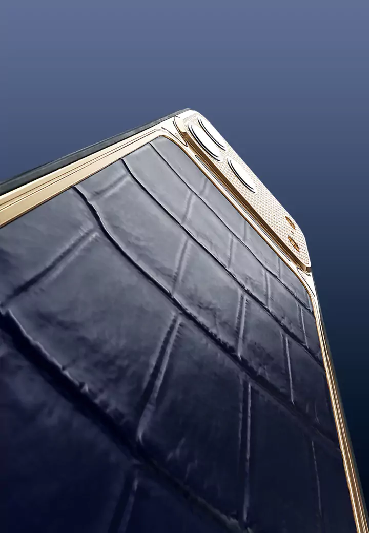 Natural Leather Gold Navy