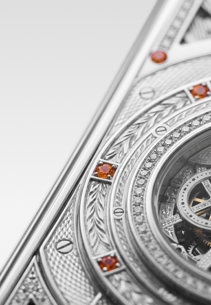 Hand-engraving, enamel, and logo details Portugieser
